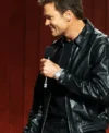 Tom Brady 2026 TV Show The Roast of Kevin Hart Black Leather Jacket