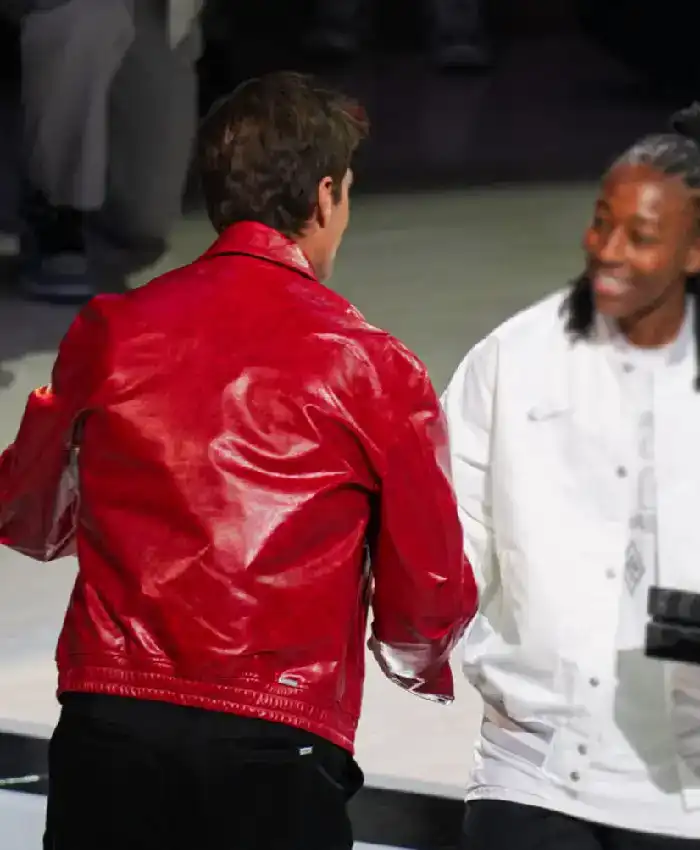 Tom Brady Championship Ring Ceremony Red Leather Jacket For Sale