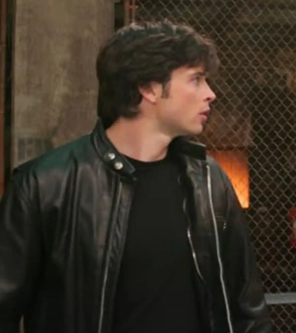 Tom Welling TV Series Smallville Clark Kent Black Leather Jacket Sale