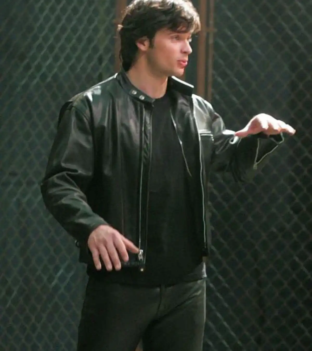Tom Welling TV Series Smallville Clark Kent Black Leather Jacket