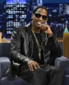 Tv Show The Tonight Show Starring Jimmy Fallon 2026 Travis Scott Black Leather Blazer Left