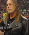 WWE Monday Night Raw Hit Man Bret Hart Black Leather Biker Jacket Closeup