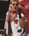 WWE Shawn Michaels Heart Printed White Leather Vest for Men Right