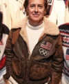 Winter Olympics 2026 Team USA Brown Leather Flight Jacket