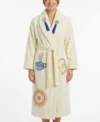 Women Perfect Breakfast Theme Chenille Bathrobe with Shawl Collar