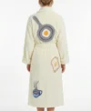 Women Perfect Breakfast Theme Chenille Bathrobe with Shawl Collar back