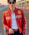 Wonho Red Ferrari Leather Jacket