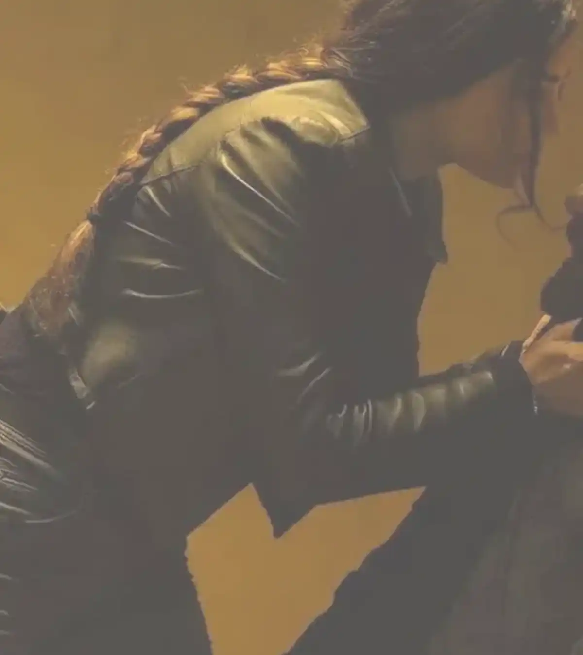 Yolanthe Cabau Movie Mr. and Mrs. Aslan Luna Aslan Black Real Leather Jacket Sale