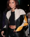 Zendaya Multi Color Biker Leather Jacket For Sale