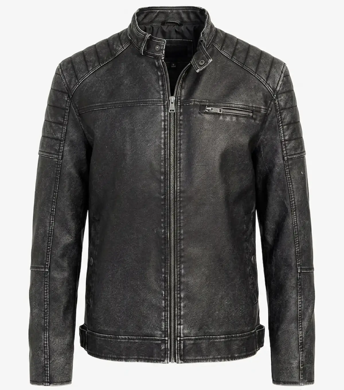 danilo faux-leather hooded jacket