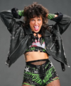 2026 WWE NXT Lizzy Rain Black Leather Biker Jacket Front