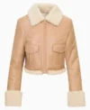 Ava Dash TV Series Next Gen NYC 2026 Beige Shearling Leather Jacket For Sale