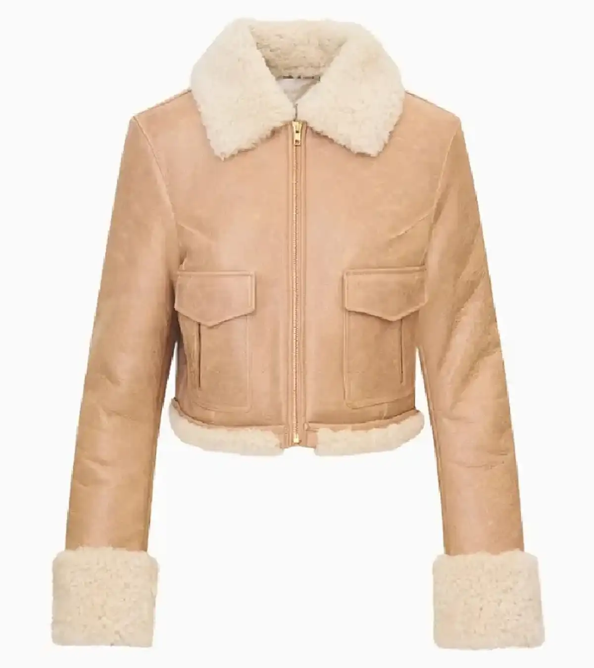 Ava Dash TV Series Next Gen NYC 2026 Beige Shearling Leather Jacket For Sale