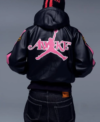 Awake NY x Jordan Black Skeleton Leather Jacket Back