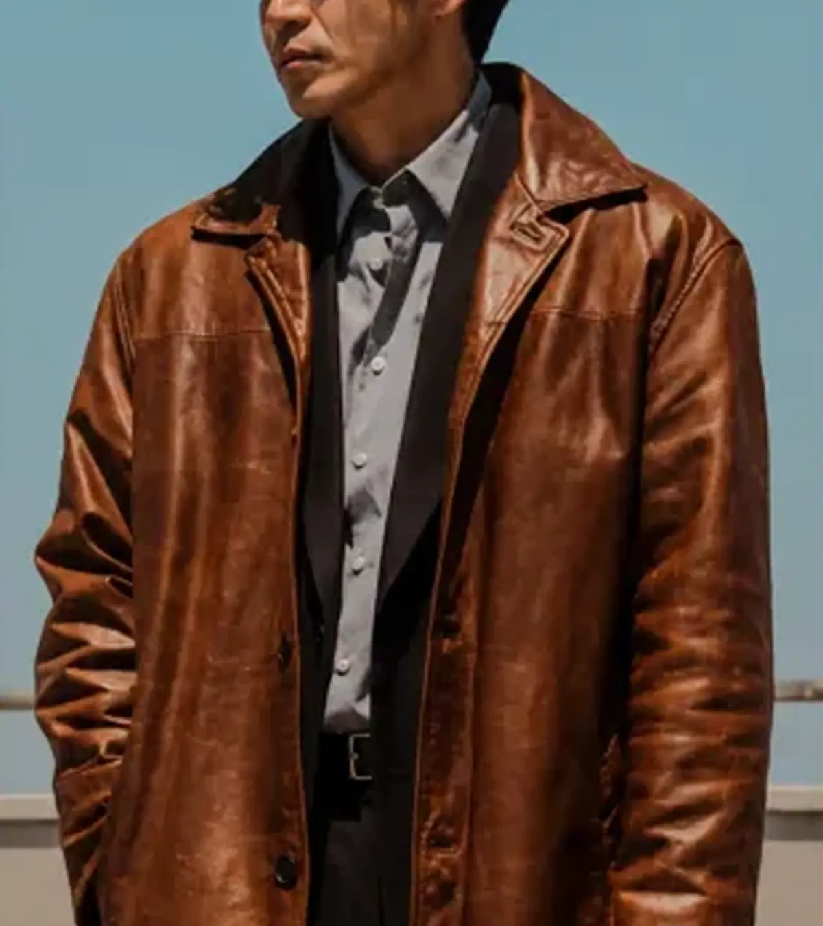 Bad Lieutenant Tokyo Shun Oguri Brown Leather Car Coat
