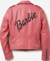 Barbie Doll Pink Bomber Biker Moto Real Leather Jacket For Women