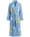 Blue Moon and Stars All Over Chenille Bathrobe front