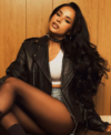 Boots Campaign 2026 Becky G Black Biker Leather Jacket Front