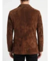 Brett Brown Suede Real Leather Slim Fit Blazer back