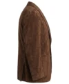 Brett Brown Suede Real Leather Slim Fit Blazer side view