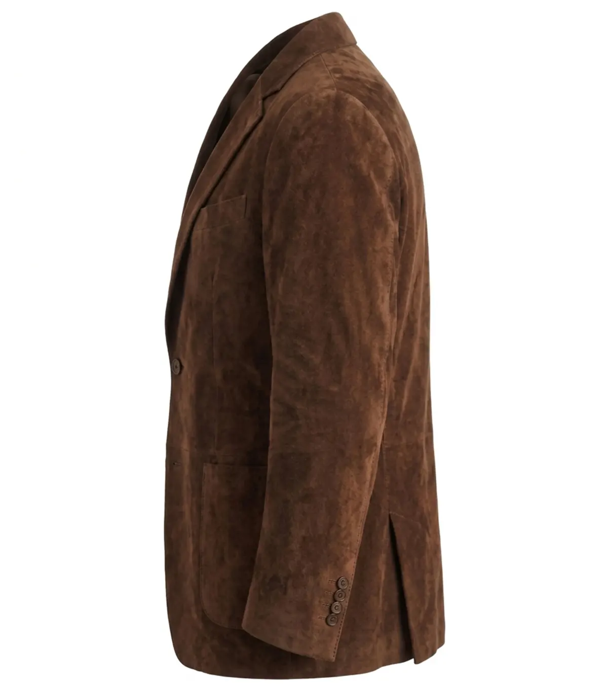 Brett Brown Suede Real Leather Slim Fit Blazer side