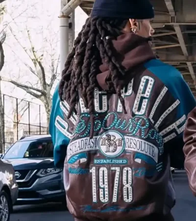 Buy 1978 Pelle Pelle Fall 2026 True To Our Roots Brown And Blue Bomber Leather Jacket On Sale