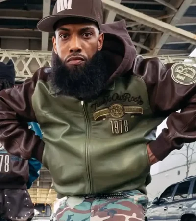 Buy 1978 Pelle Pelle Fall 2026 True To Our Roots Green And Brown Bomber Leather Jacket On Sale