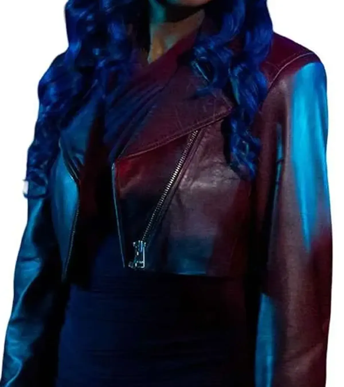 Buy Amber Reign Smith TV Series Beauty in Black S02 Rain Cropped Leather Jacket For Sale