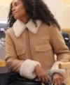 Buy Ava Dash TV Series Next Gen NYC 2026 Beige Shearling Leather Jacket For Sale