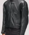 Buy BTS Jin Gucci Primavera GG Black Embossed Leather Motorcycle Biker Jacket On Sale