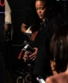 Buy Belgium 2026 Rihanna Martine Rose Super Bowl Black and White Leather Jacket On Sale