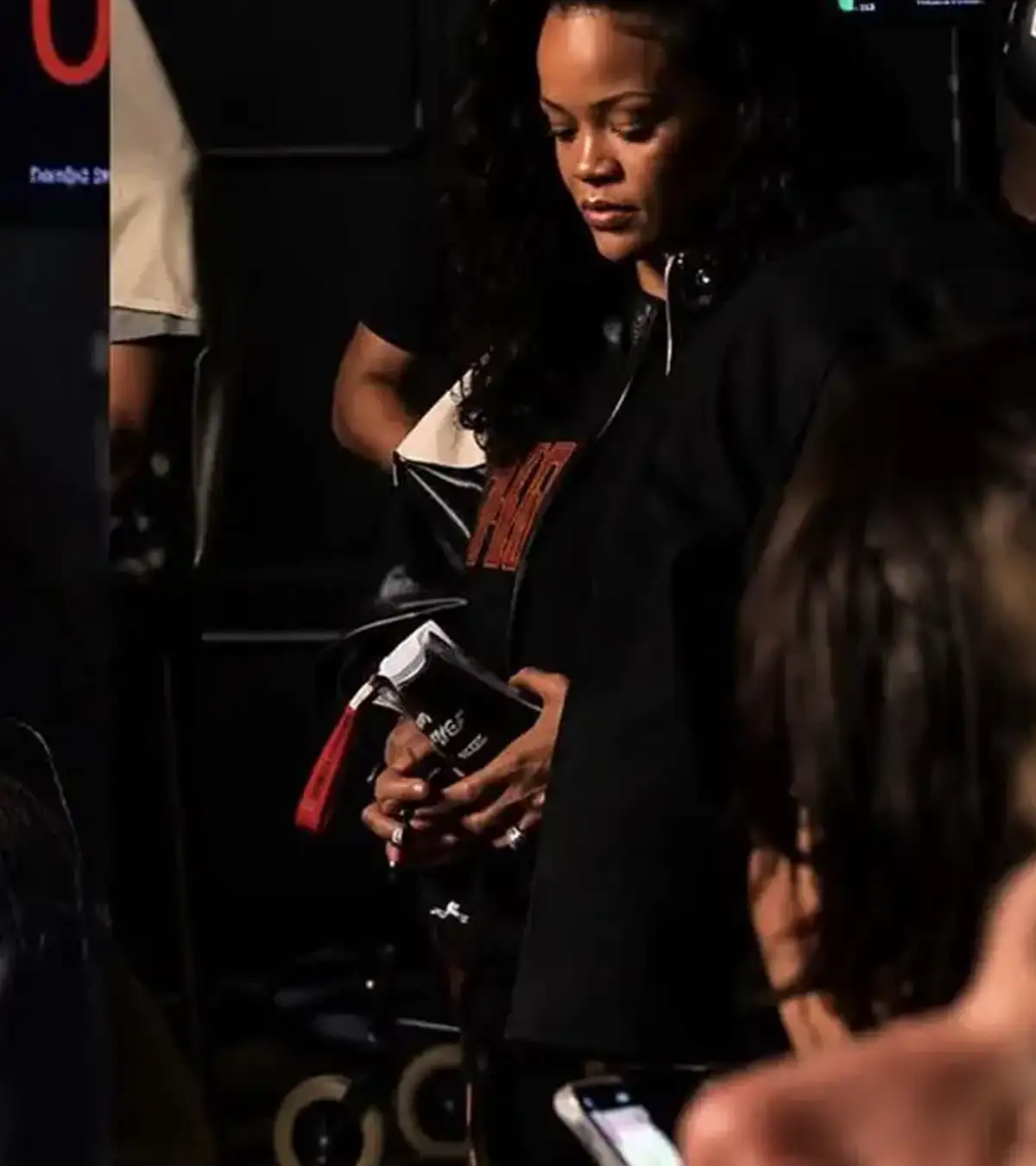 Buy Belgium 2026 Rihanna Martine Rose Super Bowl Black and White Leather Jacket On Sale