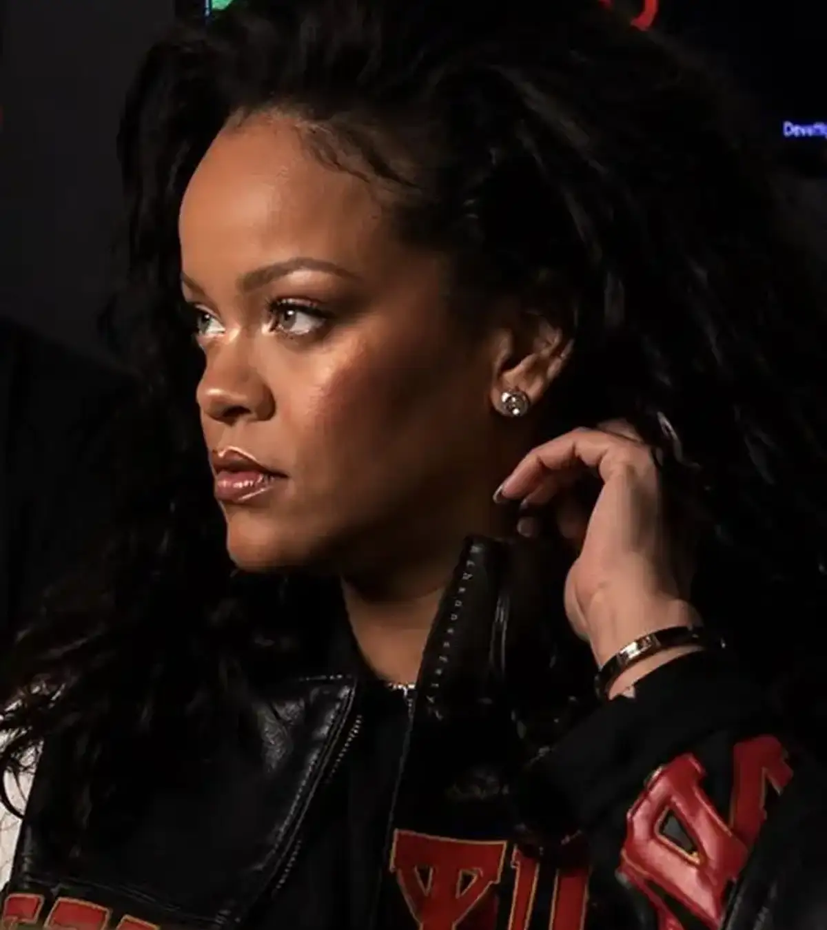 Buy Belgium 2026 Rihanna Martine Rose Super Bowl Black and White Leather Jacket