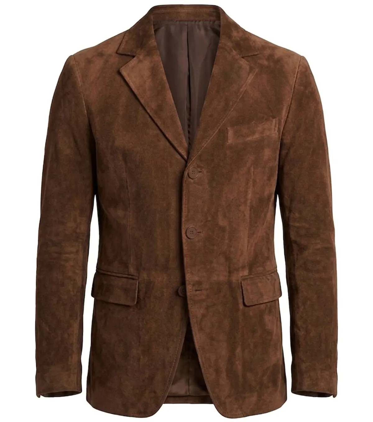 Buy Brett Brown Suede Real Leather Slim Fit Blazer