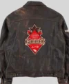 Buy Canadian Finals Rodeo Brandon Vintage Frontier Rodeo Brown Leather Jacket For Sale
