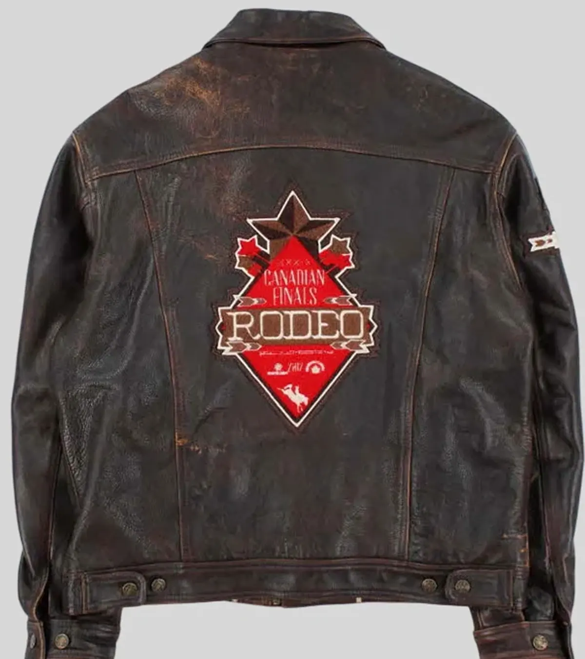 Buy Canadian Finals Rodeo Brandon Vintage Frontier Rodeo Brown Leather Jacket For Sale