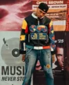 Buy Chris Brown KidSuper x McDonald’s Black Moto Cafe Racer Leather Jacket For Sale