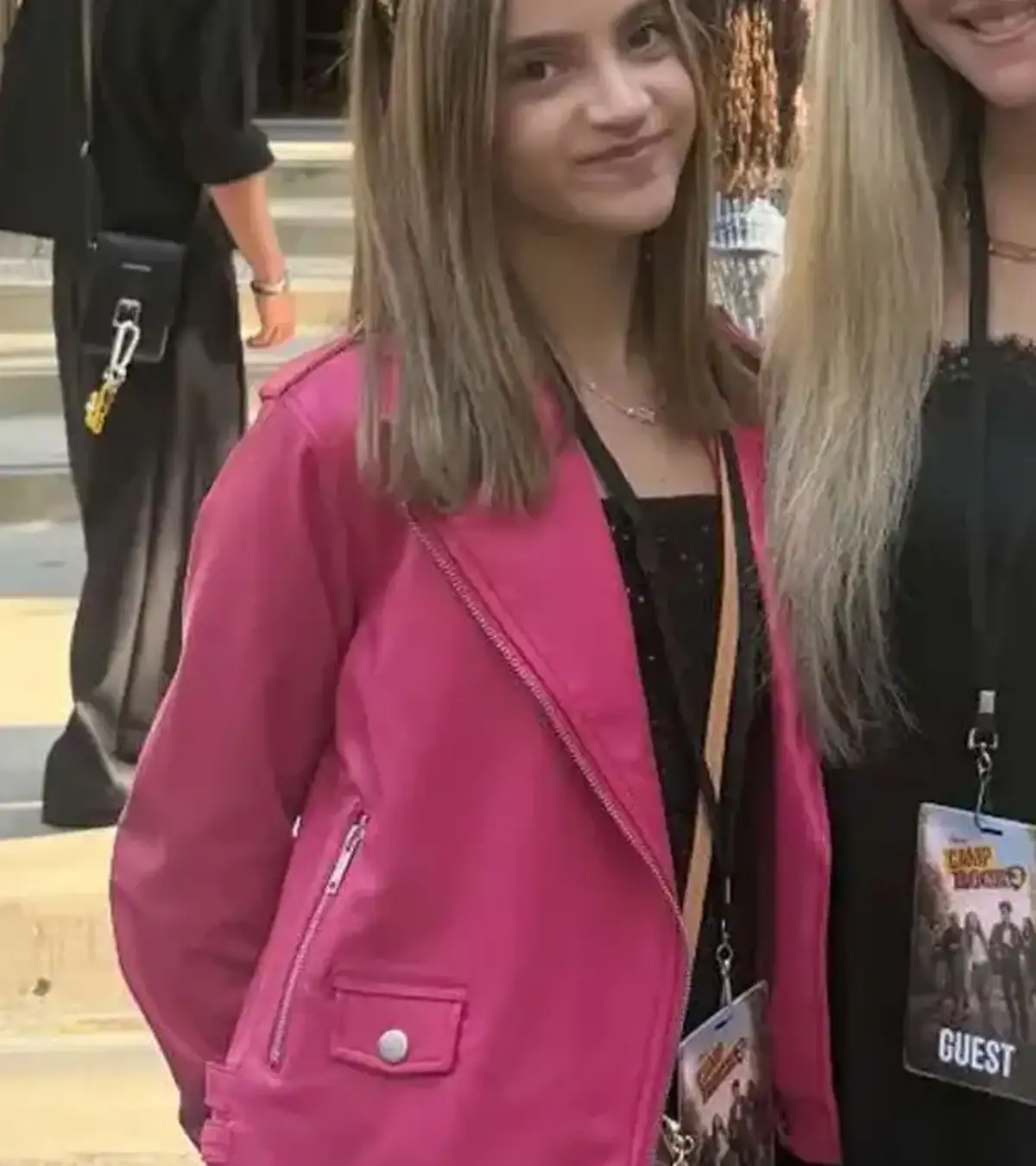 Buy Chyler Emery Camp Rock 3 World Premiere 2026 Pink Biker Leather Jacket On Sale
