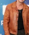 Buy Darren Barnet Supergirl World Premiere New York 2026 Brown Leather Jacket On Sale