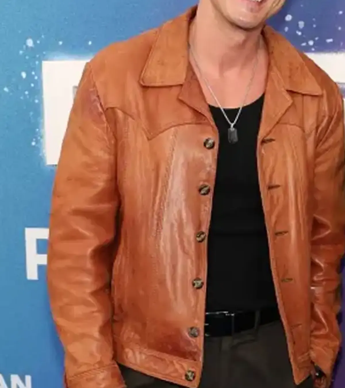 Buy Darren Barnet Supergirl World Premiere New York 2026 Brown Leather Jacket On Sale