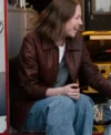 Buy Hannah Einbinder TV Series Hacks S05 Ava Daniels Brown Leather Jacket On Sale