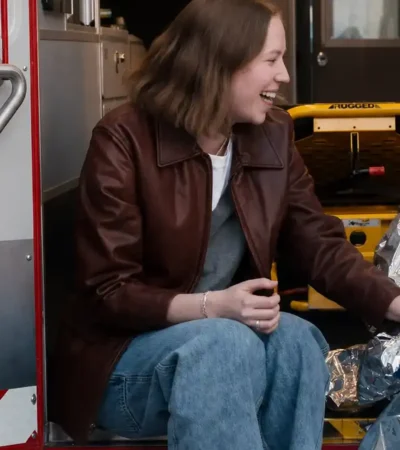 Buy Hannah Einbinder TV Series Hacks S05 Ava Daniels Brown Leather Jacket On Sale