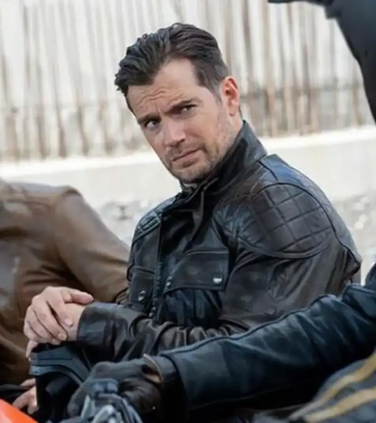 Buy Henry Cavill In The Grey 2026 Sid Black Biker Leather Jacket On Sale