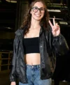 Buy Kelsey Plum Phoenix Mercury Debut Black Buttoned Leather Jacket On Sale