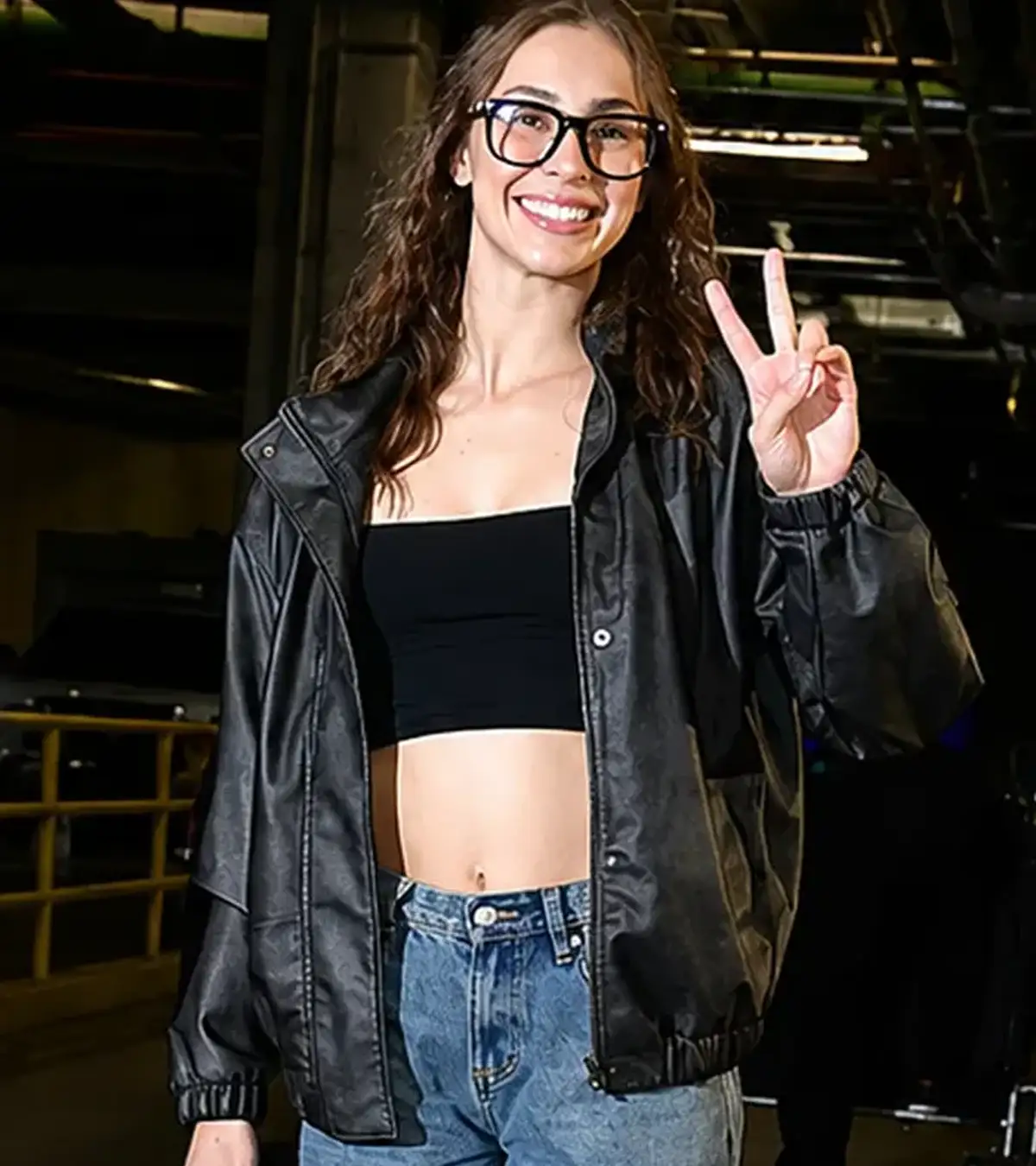 Buy Kelsey Plum Phoenix Mercury Debut Black Buttoned Leather Jacket On Sale