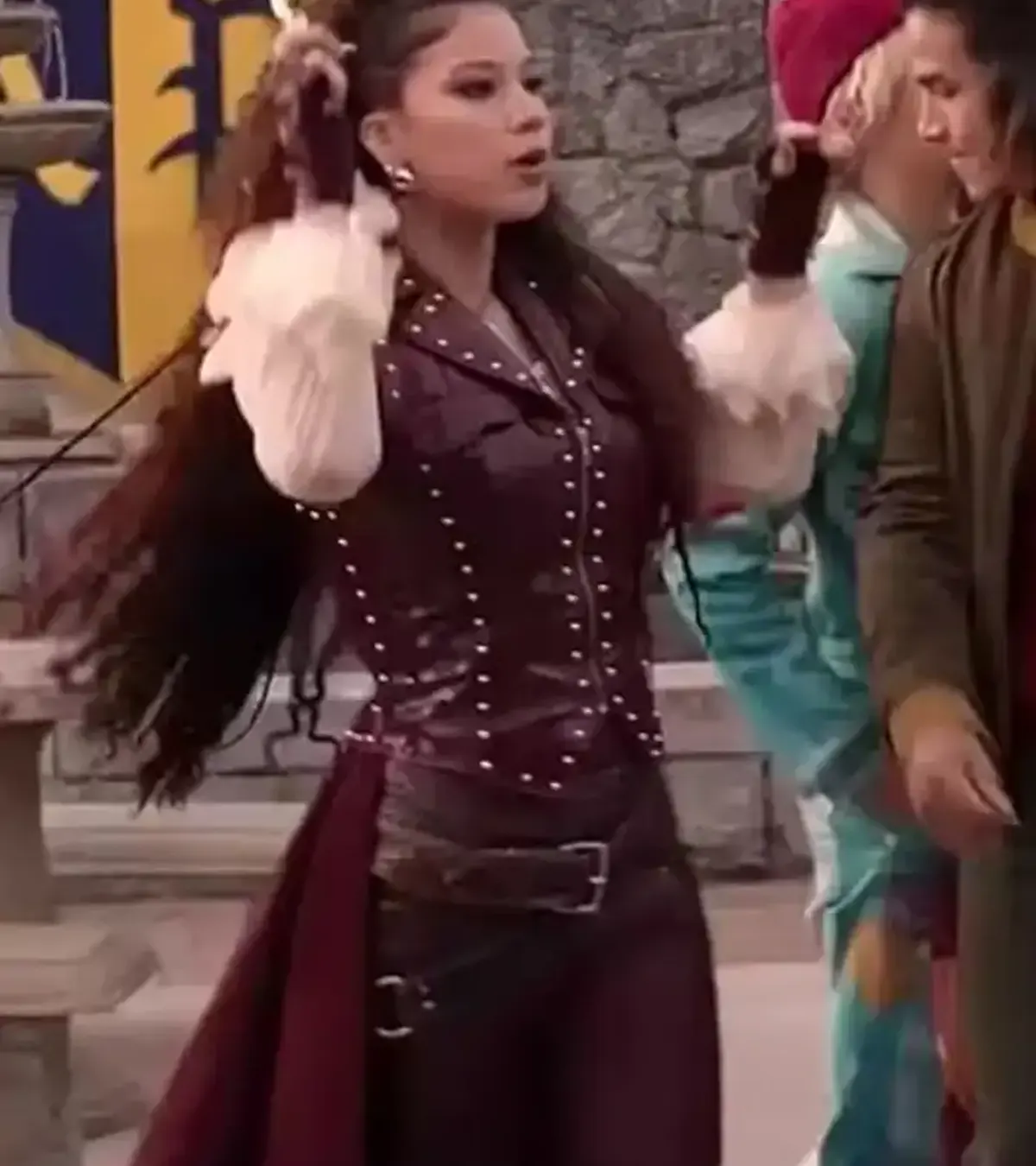 Buy Kiara T Romero Descendants Wicked Wonderland 2026 Burgundy Leather Vest On Sale