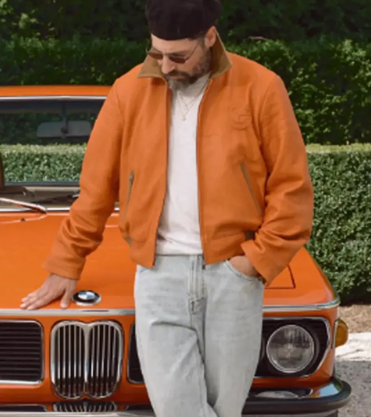 Buy Kith x BMW Ronnie Fieg Orange Leather Jacket For Sale