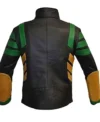 Buy Loki Black Green and Gold Cosplay Leather Jacket For Sale