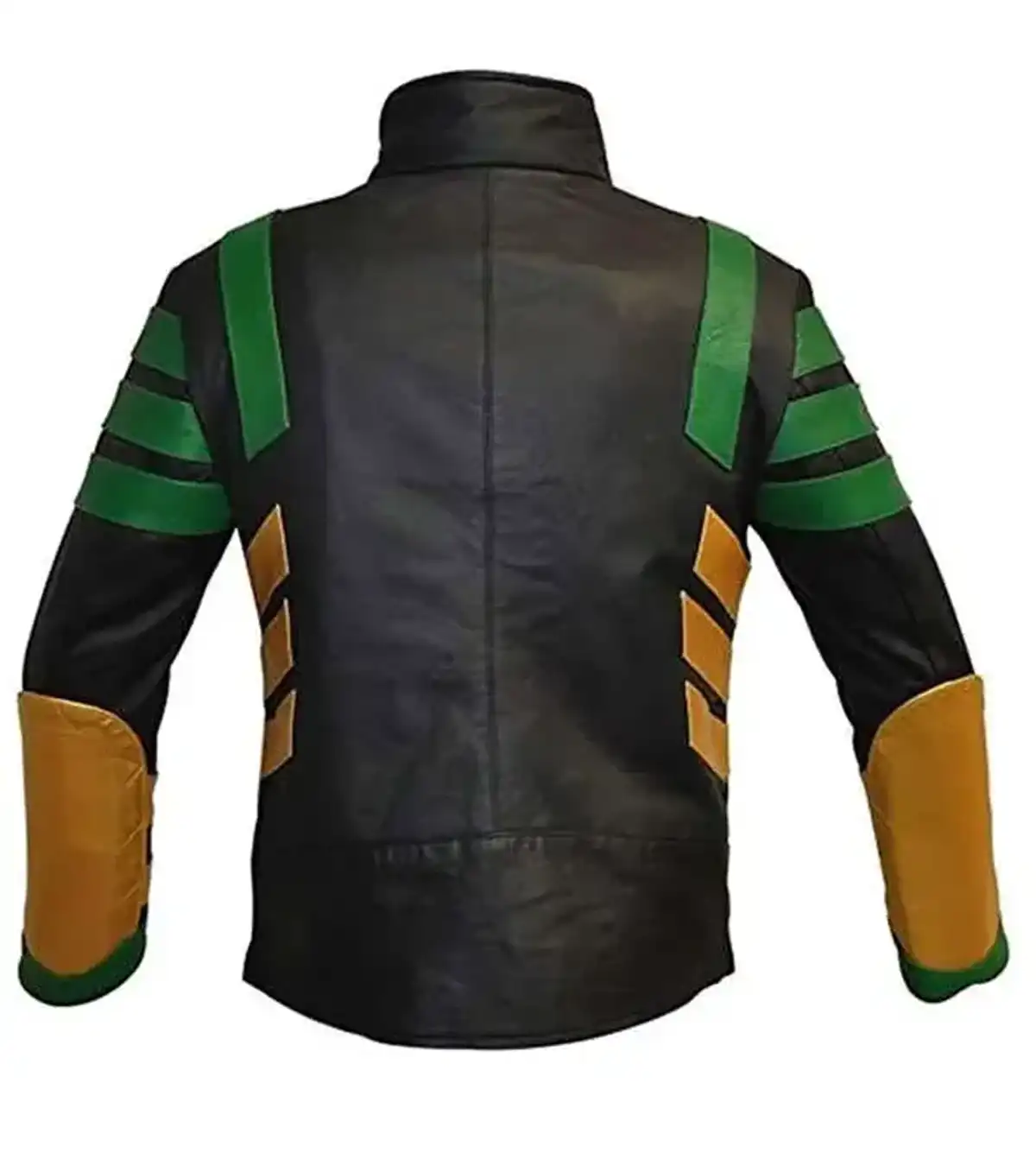Buy Loki Black Green and Gold Cosplay Leather Jacket For Sale