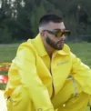 Buy Manuel Turizo Yellow Shirt Style Leather Jacket On Sale